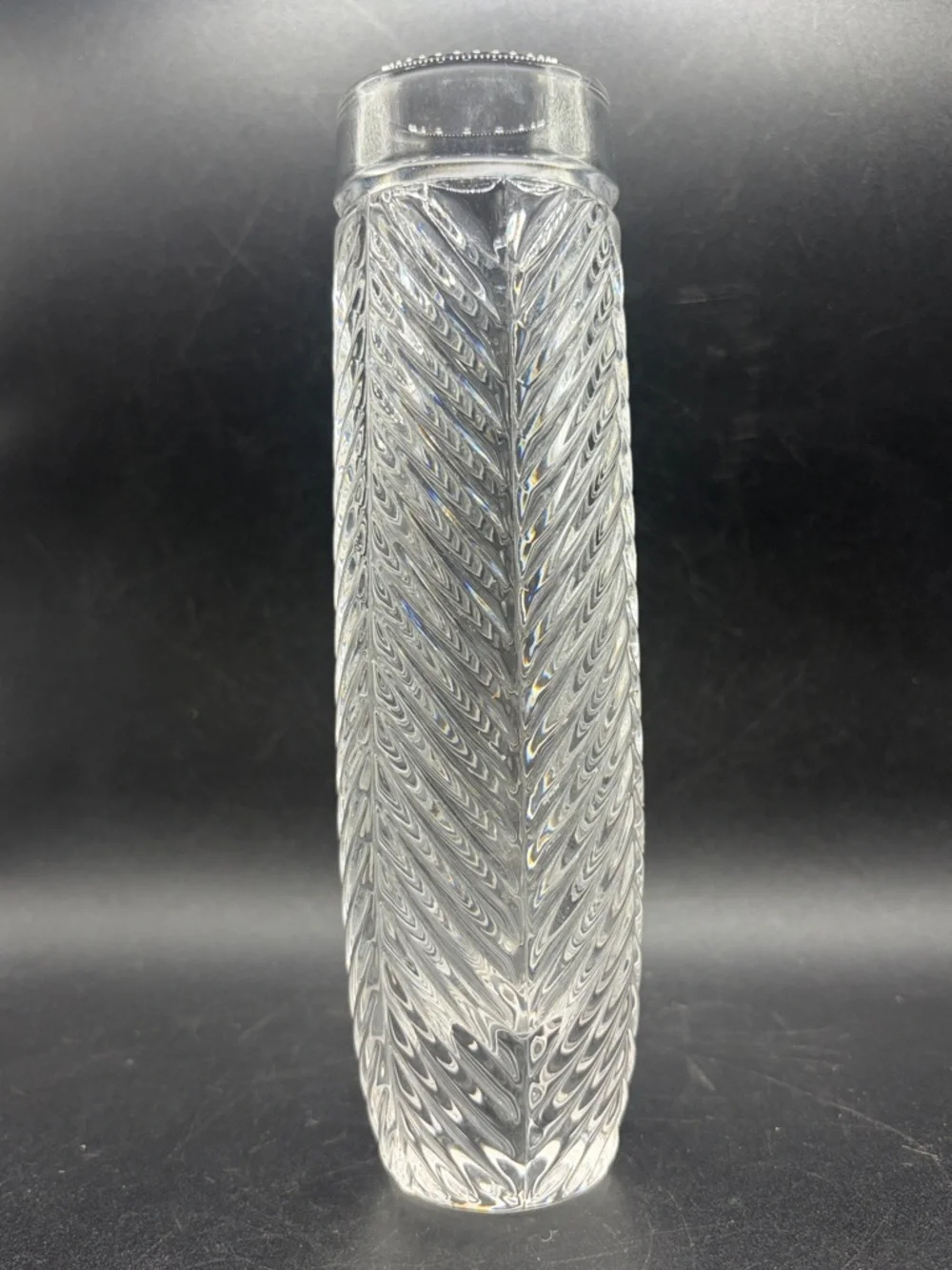 Ralph Lauren Herringbone Crystal Bud Vase Vessel Home Decor Collectible